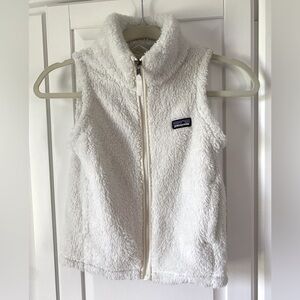 Girls White Fleece Patagonia Vest
